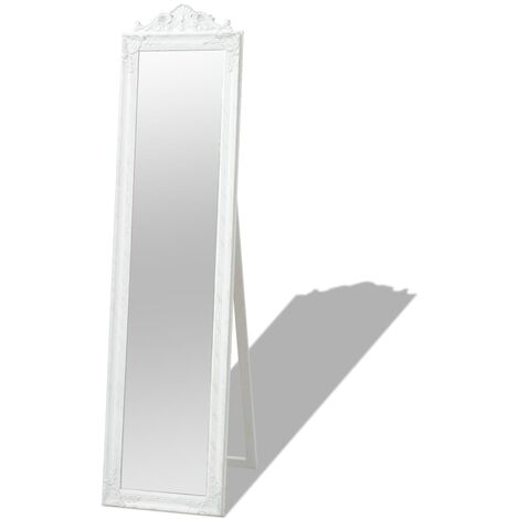 FIMEI Miroir sur pied Style baroque 160 x 40 cm Blanc