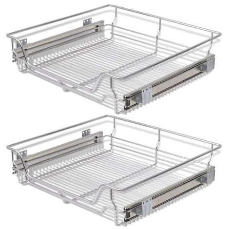 FIMEI Panier en treillis métallique 2 pcs 600 mm Argenté