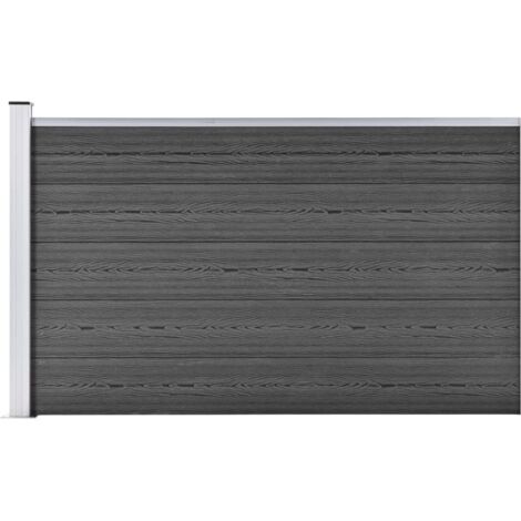 FIMEI Panneau de clôture WPC 175x105 cm Noir