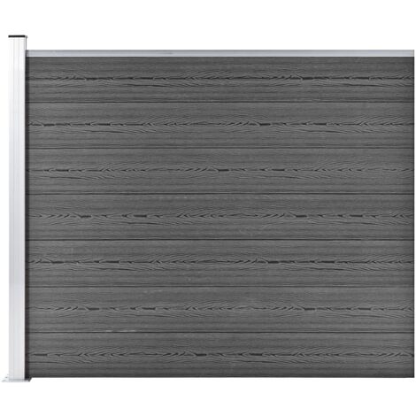 FIMEI Panneau de clôture WPC 175x146 cm Noir