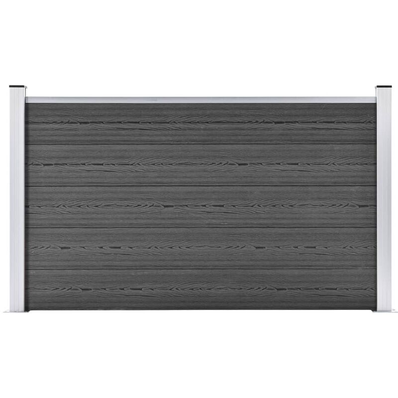 Panneau de clôture wpc 180x105 cm Noir - Fimei