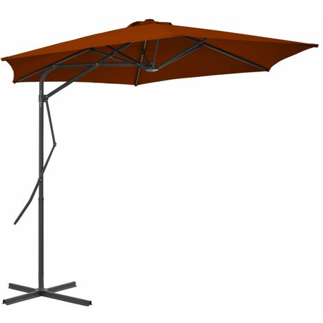 FIMEI Parasol d'extérieur avec mât en acier Terre cuite 300x230 cm