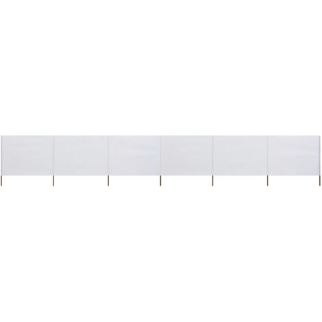 FIMEI Paravent 6 panneaux Tissu 800 x 120 cm Blanc sable