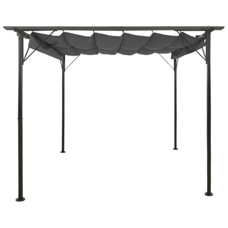 FIMEI Pergola avec toit rétractable Anthracite 3x3 m Acier 180 g/m²