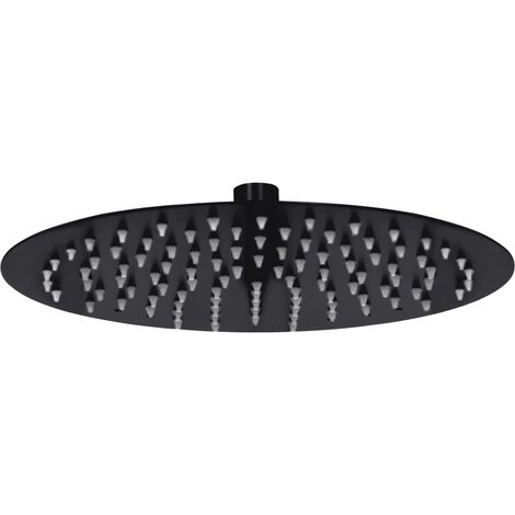 FIMEI Pomme de douche pluie Acier inoxydable 25 cm Ronde Noir