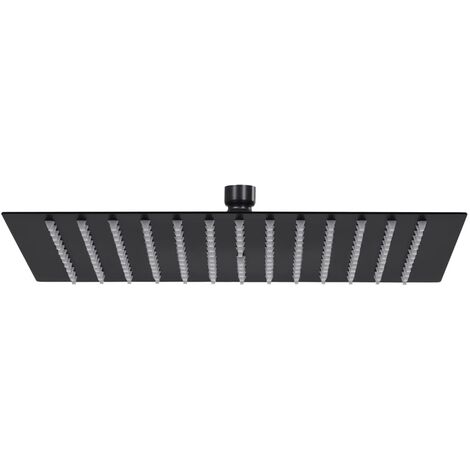 FIMEI Pomme de douche pluie Acier inoxydable 30x30 cm Carrée Noir