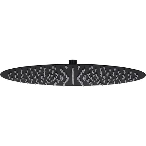 FIMEI Pomme de douche pluie Acier inoxydable 40 cm Ronde Noir