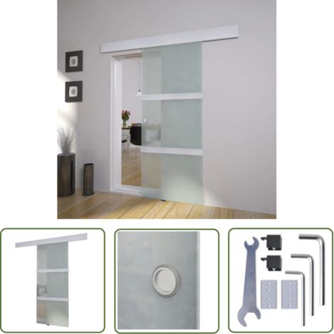 FIMEI Porte coulissante Verre et aluminium 178 cm Argenté