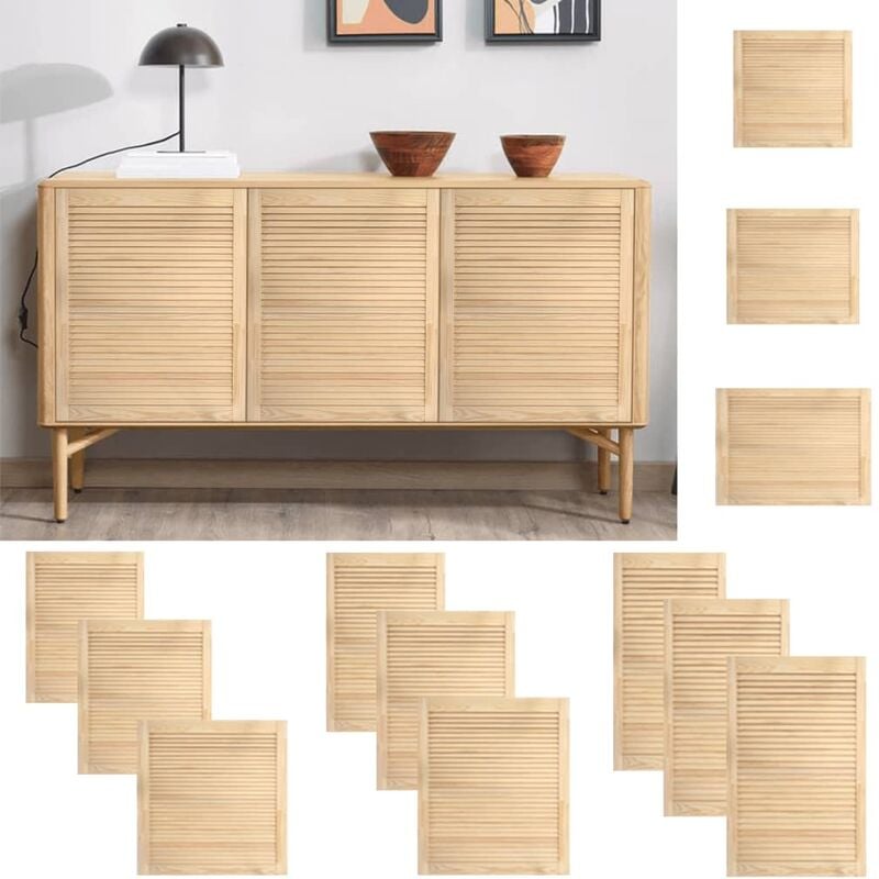 Portes à persiennes 2 pcs Bois de pin massif 39,5x49,4 cm - Fimei