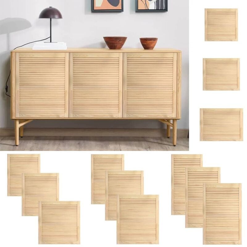 Portes à persiennes 4 pcs Bois de pin massif 99,3x59,4 cm - Fimei