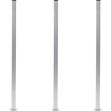 FIMEI Poteaux de clôture 3 pcs Aluminium 185 cm