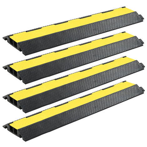 FIMEI Rampe de protection de câble 4 pcs 2 canaux caoutchouc 101,5 cm