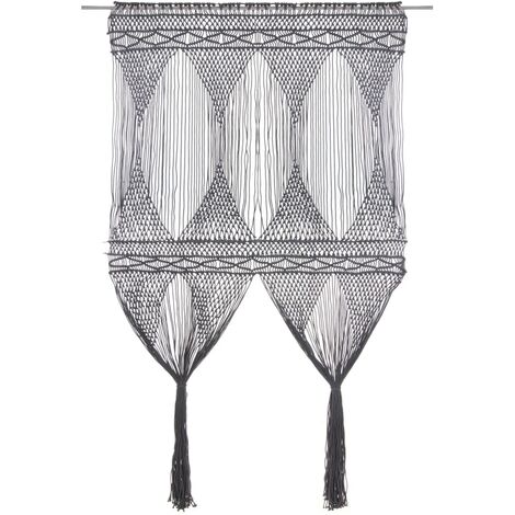 FIMEI Rideau en macramé Anthracite 140x240 cm Coton