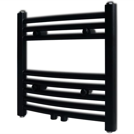 FIMEI Sèche-serviettes eau chaude à rails incurvés Noirs de 480 x 480 mm