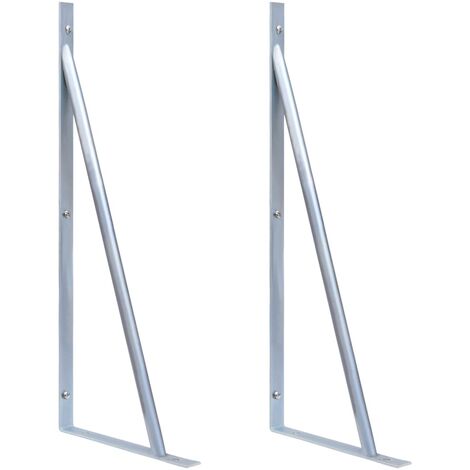FIMEI Supports pour poteau de clôture 2 pcs Acier galvanisé