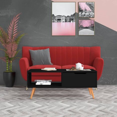 FIMEI Table basse Noir 100x49,5x43 cm Aggloméré