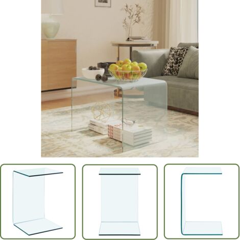 FIMEI Table d'appoint 40x40x60 cm Verre trempé