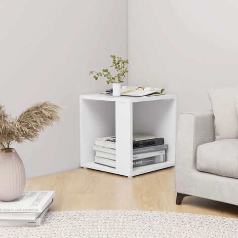 FIMEI Table d'appoint Blanc 33x33x34,5 cm Aggloméré