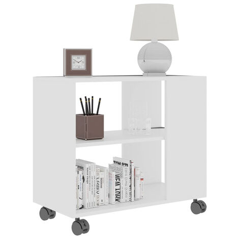FIMEI Table d'appoint Blanc 70x35x55 cm Bois d'ingénierie