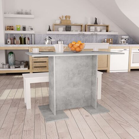 FIMEI Table de salle à manger Gris béton 110 x 60 x 75 cm Aggloméré