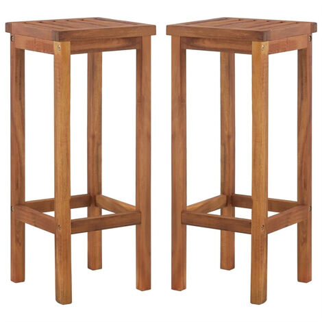 FIMEI Tabourets de bar 2 pcs Bois d'acacia solide