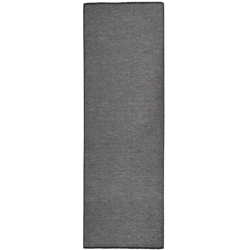 FIMEI Tapis à tissage plat d'extérieur 80x250 cm Gris