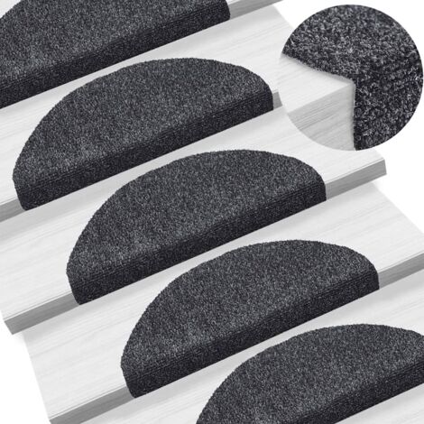 FIMEI Tapis autoadhésifs de marches 5 pcs Gris foncé 65x21x4 cm