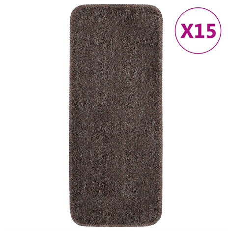 FIMEI Tapis escalier antidérapants 15pcs 60x25cm Marron Rectangulaire