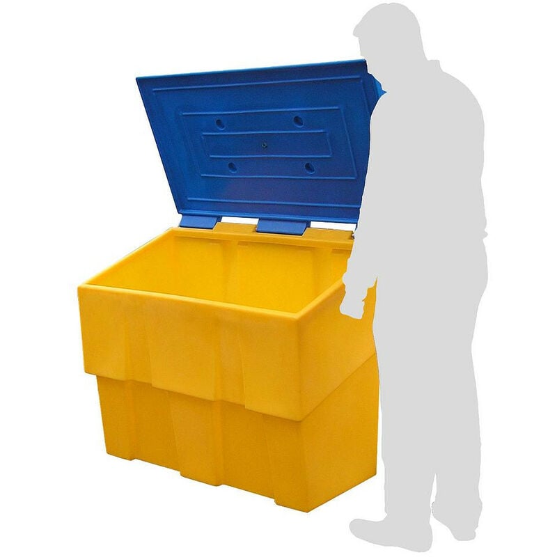 Fimm - Bac à sel, sable et absorbant 500 l en pehd jaune à couvercle bleu