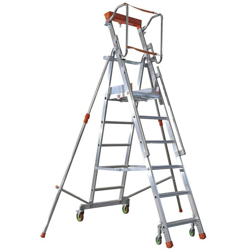 Fimm - Plateforme de magasinage en aluminium repliable charge 150 kg 4 marches haut. travail 2830 mm