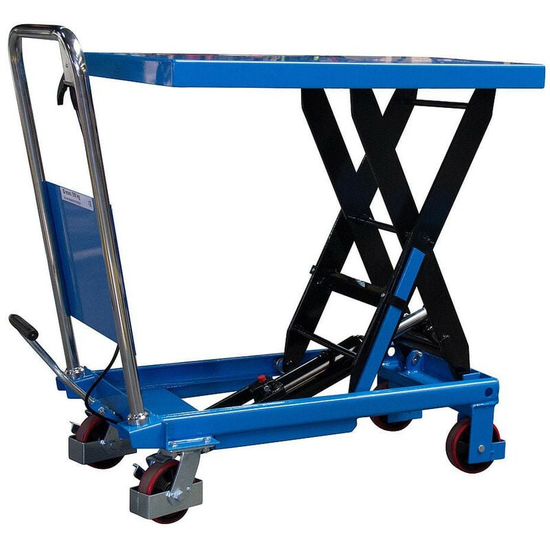 Table élévatrice manuelle simple ciseaux charge 500 kg Diam roues 127 mm - Fimm