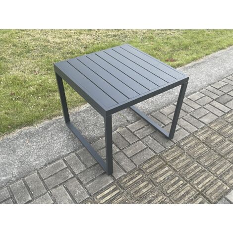 Fimous Aluminium Outdoor Garden Side Table Patio Coffee table Tea Table for Balcony, Terrace,Swimming Pool Dark Grey