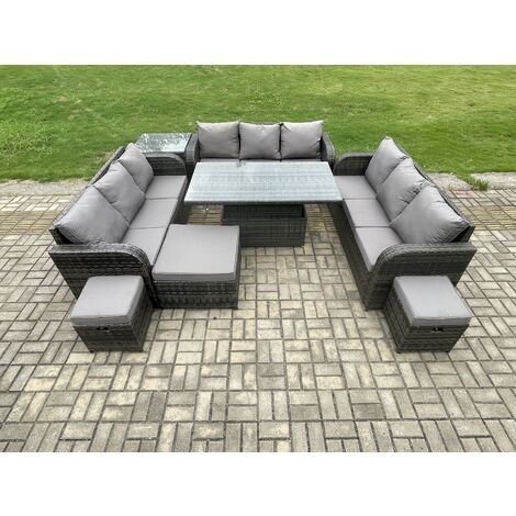 Argos grey discount rattan corner sofa