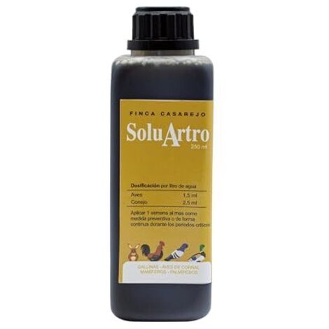 FINCA CASAREJO SoluArtro – Complemento nutricional para gallinas y conejos – Apoyo articular en fases de actividad o envejecimiento – Formato 250 ml