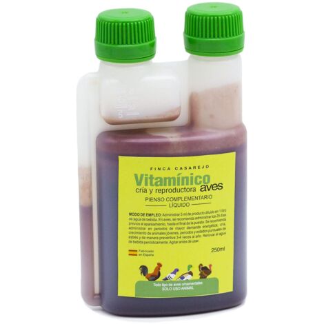 FINCA CASAREJO Vitamínico Cría  250ml – Complemento líquido con vitaminas, minerales y aminoácidos para Aves de Corral – Apoyo nutricional en reproducción y Crecimiento