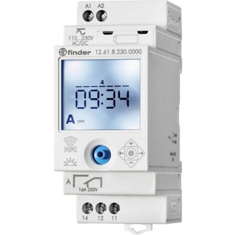 Finder 12.61.8.230.0000 Temporizzatore per guida DIN 230 V/DC, 230 V/AC Programma settimanale