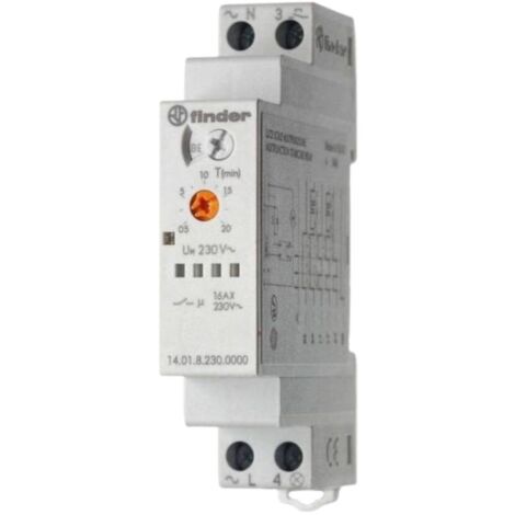 finder 14.01.8.230.0000 serie 14relè luce scala 4 funzioni din 220v multifunzione