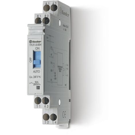 FINDER 192100240000PAS INTERFACE LARGUEUR 11,2 MM AUTO ON/OFF 24 VAC/DC 1RT 10 A