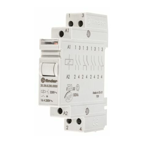 Finder 20 Relais de puissance 2 NO, bobine 230V c.a. Rail DIN ( Prix pour 1 )