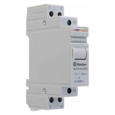 Finder 20 Relais de puissance 2 NO, bobine 24V c.c. Rail DIN 5W ( Prix pour 1 )