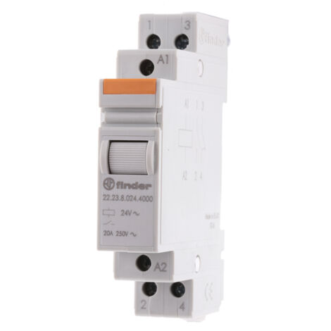 Finder 22 Series Relais de puissance 1 NO, 1 NF, bobine 24V c.a. Rail DIN 3W ( Prix pour 1 )