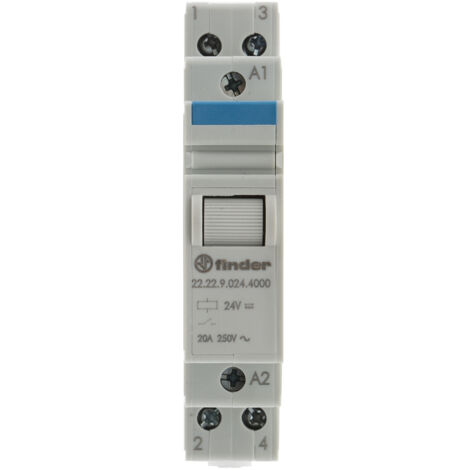 Finder 22 Series Relais de puissance DPNO, bobine 24V c.c. Rail DIN 1.25W ( Prix pour 1 )