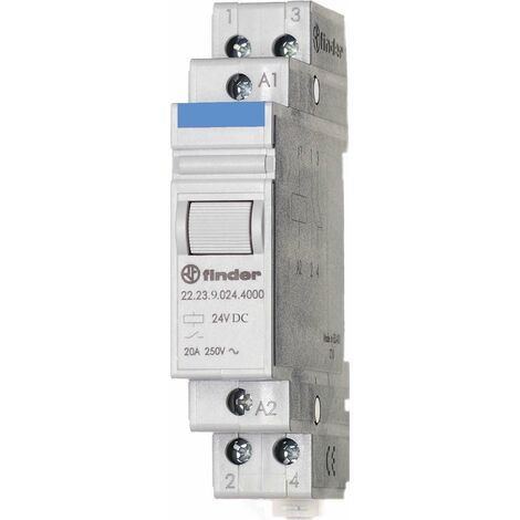 Finder 222390244000Pas - Relé Modulare 24 Vdc 1 No + 1 Nc 20 a Agsno2, Grigio