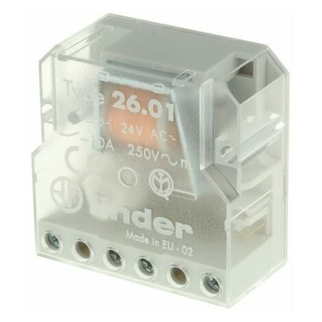 Finder 26 Series Relais de puissance 1NO, bobine 24V c.a. Montage panneau 4.5W ( Prix pour 1 )