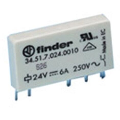 Finder 34 Series Relais de puissance 1 RT, bobine 24V c.c. Montage sur CI 170mW ( Prix pour 1 )
