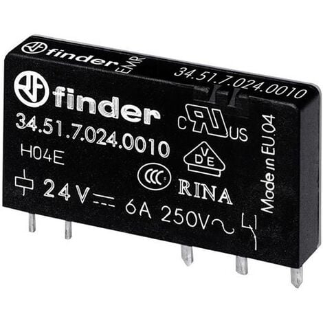 FINDER 34.51.7.024.0010 RELAIS POUR CIRCUITS IMPRIMÉS 24 V/DC 6 A 1 INVERSEUR (RT) 1 PC(S)