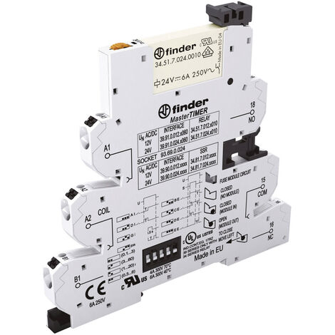 Finder 39.91.0.024.0060 Koppelrelais 24 V/DC, 24 V/AC 6 A 1 Wechsler  1 St.
