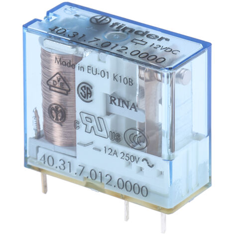 Finder – Relais de puissance 1 RT 12V c.c. – Montage sur CI – Courant de commutation 10A – Puissance 500mW pour applications industrielles - CI 500 MW