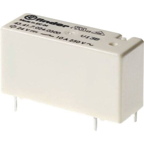 Finder 43.41.7.024.0300 Relais pour circuits imprimés 24 V/DC 10 A 1 NO (T) 1 pc(s) Y550003
