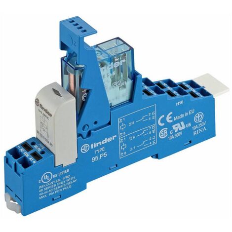 Finder 48.P5.7.024.0050 Modulo relè Tensione nom.: 24 V/DC Corrente di commut. max.: 8 A 2 scambi 1 pz.